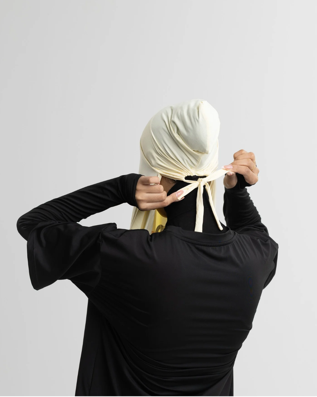 (Buttercream) TieFit Sports Hijab with Inner Cap