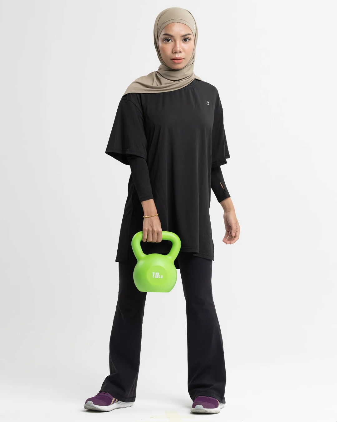 (Khaki) Sports Hijab with Inner Cap